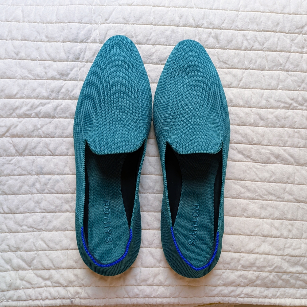 Rothy's Teal Blue Almond Loafers